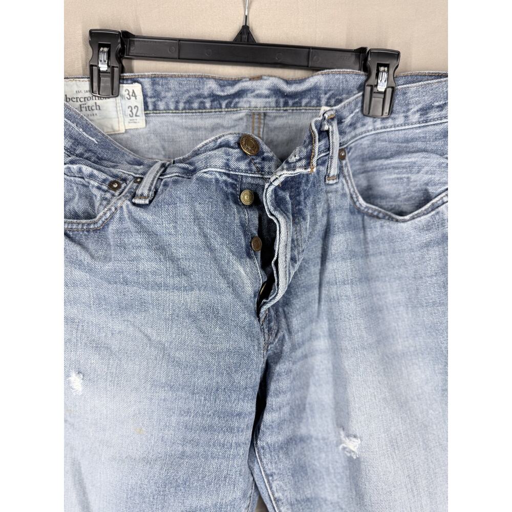 Abercrombie Fitch Jeans Men’s 34x32 Low Rise Slim Straight Distressed - Picture 3 of 12